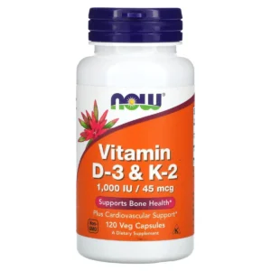 Vitamina D3 1.000 Ui + K2 45mcg – 120 Cápsulas Veganas – Now Foods