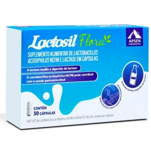 Lactosil Flora C/30 cápsulas – Probiótico Lactobacillus + Enzima Digestiva Lactase 10.000 Fcc