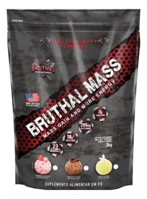 Hipercalórico Bruthal Mass 3kg Grow Thisoldie – Bruthal Sports Supplements – Sabor Gelado de Baunilha 3 Kg
