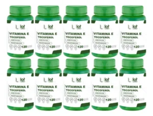 Kit 10un Vitamina e 400mg 120 cápsulas Antioxidante Natural sem Sabor