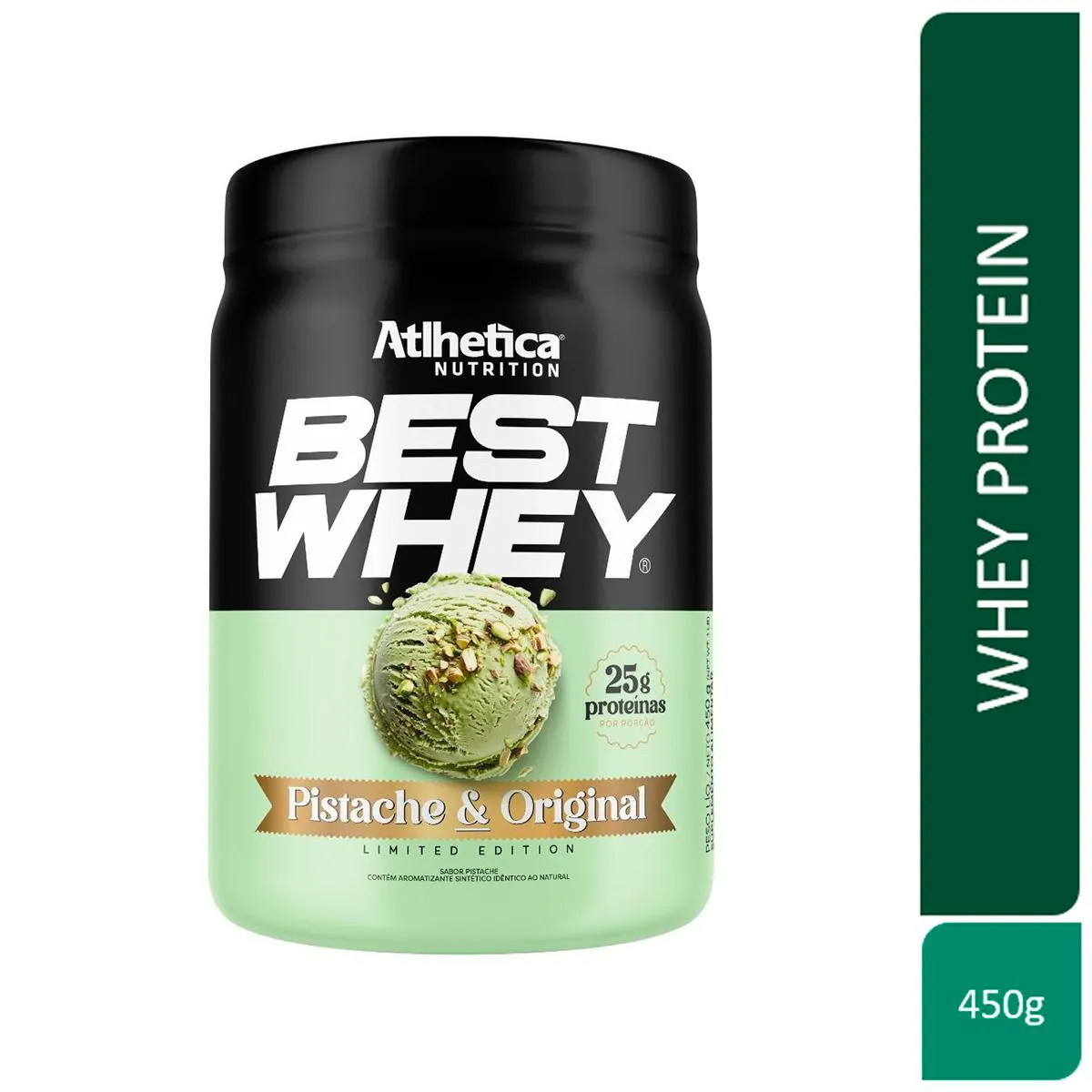 Whey Protein Best Whey Atlhetica Nutrition Pistache e Original 450g