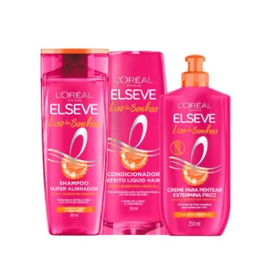 Kit L’Oréal Paris Elseve Liso dos Sonhos Shampoo 200ml + Condicionador 200ml + Creme de Pentear 250ml