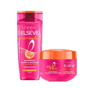 Kit L’Oréal Paris Elseve Liso dos Sonhos Shampoo 400ml + Creme de Tratamento 300g