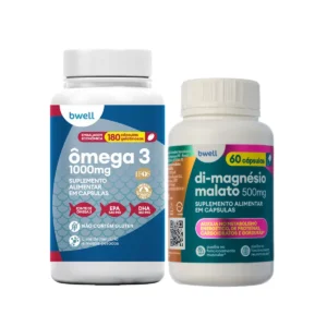 Kit Bwell Ômega 3 180 Cápsulas + Di-Magnésio Malato 500mg 60 Cápsulas