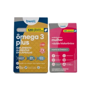 Kit Bwell Ômega 3 Plus 120 Cápsulas + Polivitamínico Mulher 30 Cápsulas