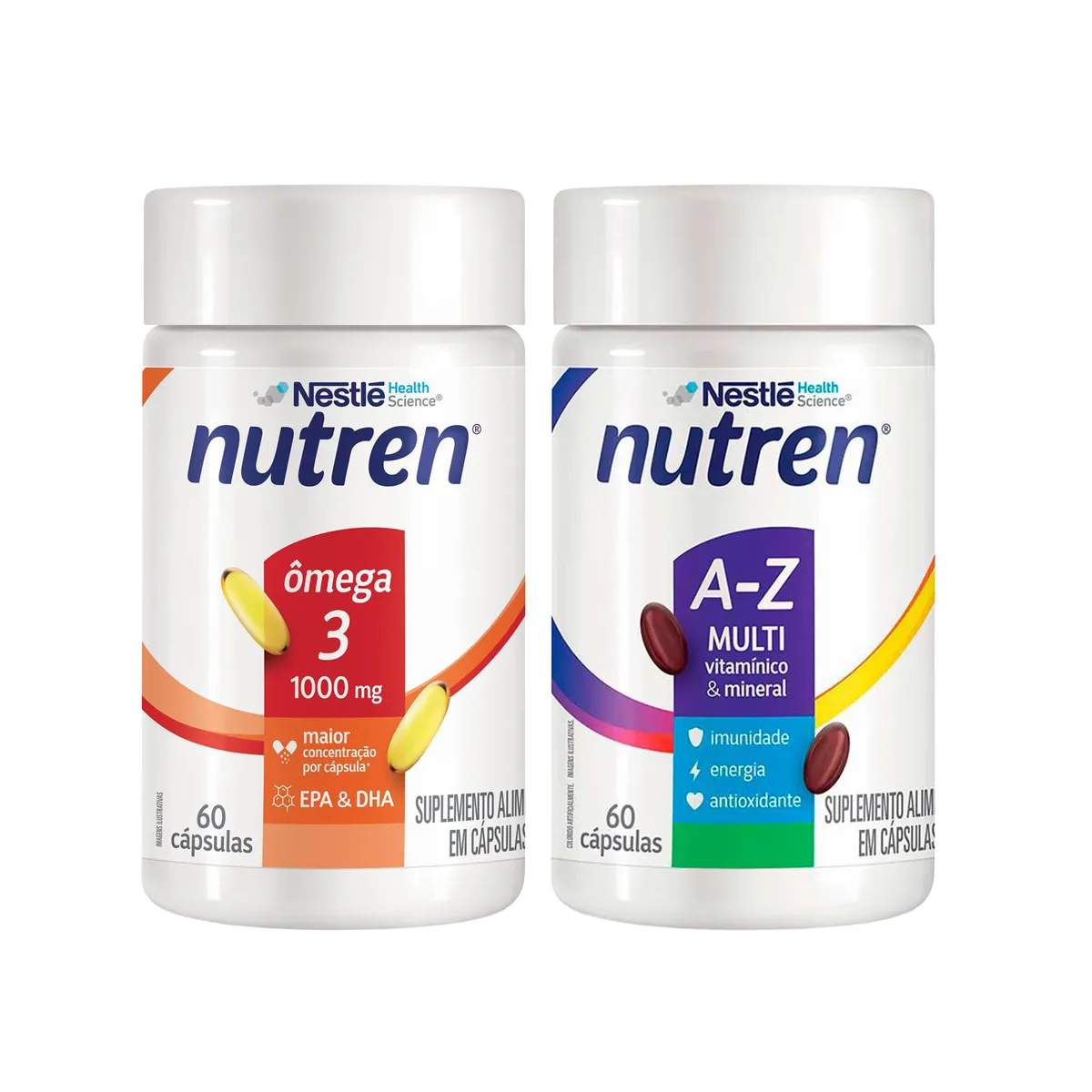 Kit Nutren Ômega 3 1000mg 60 cápsulas + Polivitamínico A-Z Multi 60 cápsulas