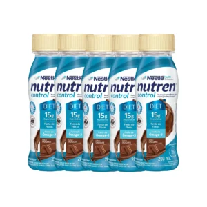 Kit Suplemento Alimentar Nestlé Nutren Control Chocolate 200ml 5 unidades