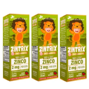 Kit 3x Zintrix (zinco Infantil) 20ml – Flora Nativa Sabor Morango