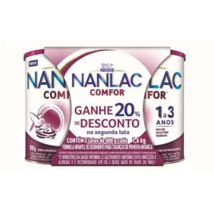 Kit Fórmula Infantil Nanlac Comfor 1 a 3 Anos com 2 unidades de 800g cada