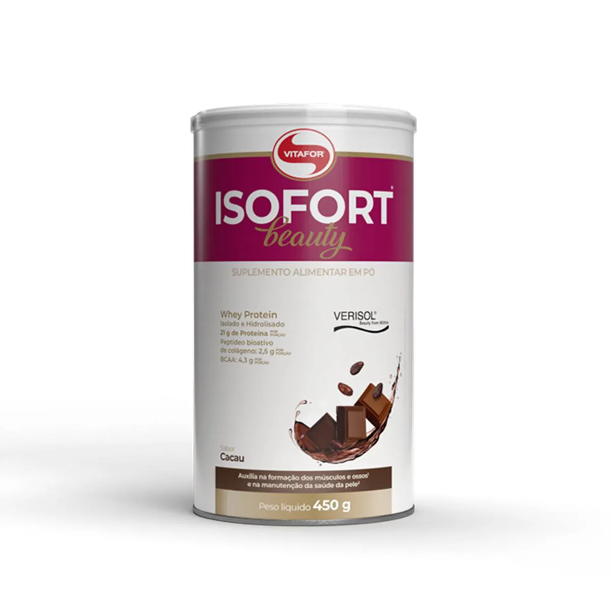 Proteína Vitafor Isofort Beauty Cacau 450g