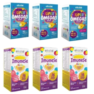 Kit Ekobé Super Ômega 3 Infantil 3 unidades + Imunese Kids 3 unidades