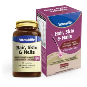 Hair, Skin e Nails Com Colágeno e Biotina – 60 Cápsulas – Vitaminlife