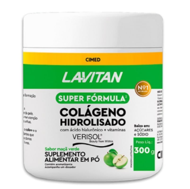 Lavitan Colágeno Hidrolisado Verisol 300 g Sabor Maçã Verde